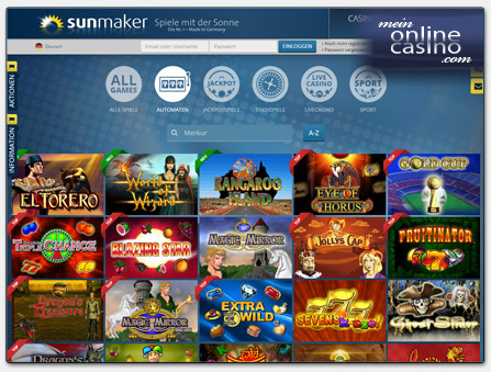 Sunmaker Spiele Lobby
