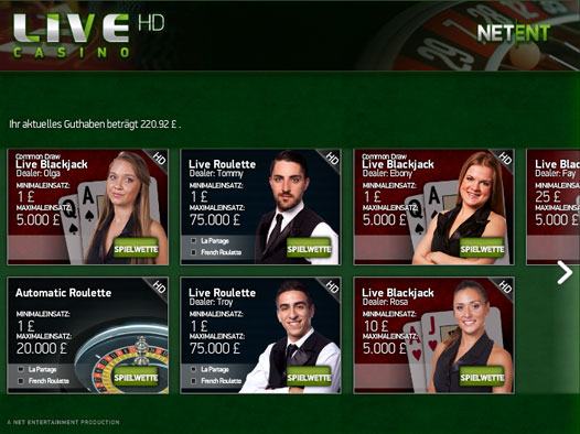 Mr Green Live Dealer Casino von NetEnt