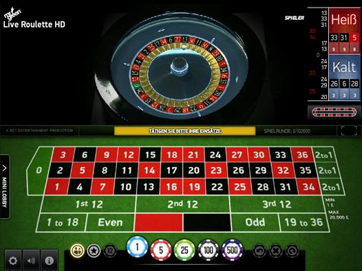 Reguläres Live Roulette ohne La Partage