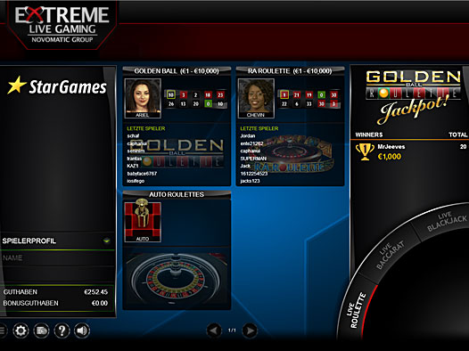 StarGames Extreme Live Gaming Lobby