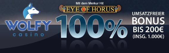 200€ Startguthaben im Wolfy Casino ohne Umsatzbedingungen