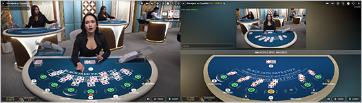 Live Casino Spiele Bildschirmlayouts