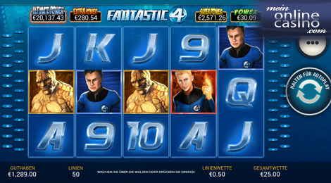 Playtech Fantastic Four 50 Lines mobil