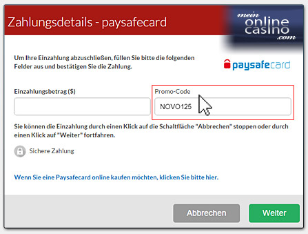 Casino Fantasia Einzahlung mit Paysafecard