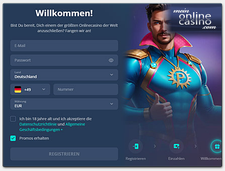 Anmeldung in der Platin Online Spielhalle