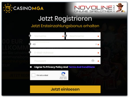 CasinoMGA Anmeldung