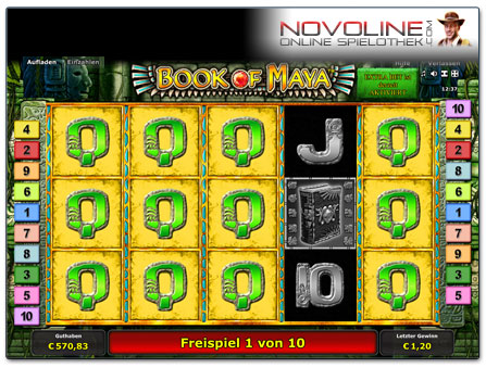 Novoline Spiel Book of Maya Freispielrunde