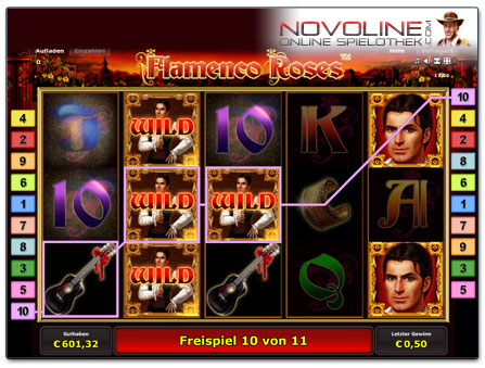 Novoline Spiel Flamenco Roses Freispiele