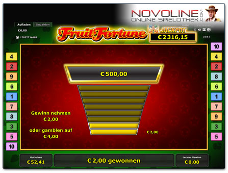 Novoline Spiel Fruit Fortune Risikoleiter