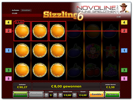 Novoline Spiel Sizzling6