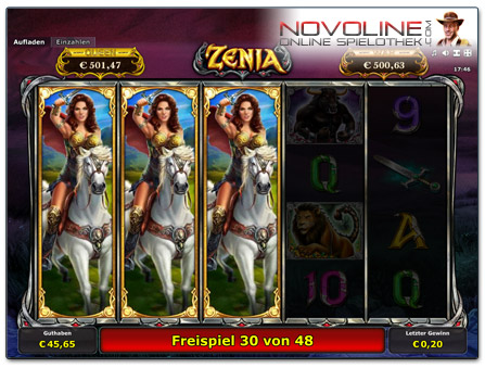 Novoline Spiel Zenia Queen of War Freispielrunde