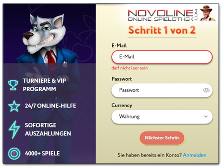 Slot Wolf Novoline Casino Anmeldung