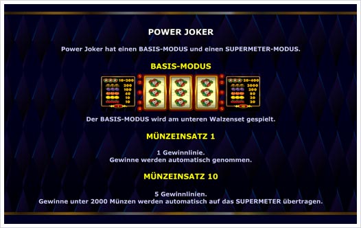 Power Joker Auszahlungsstruktur 1